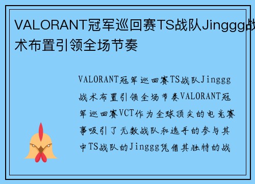 VALORANT冠军巡回赛TS战队Jinggg战术布置引领全场节奏